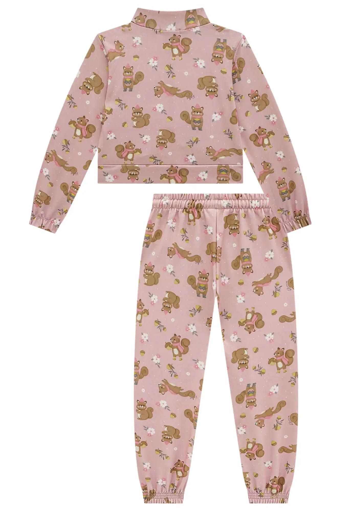 Conjunto Infantil Kukiê Alecrim Inverno com Calça  e Jaqueta Boxy Esquilinhos