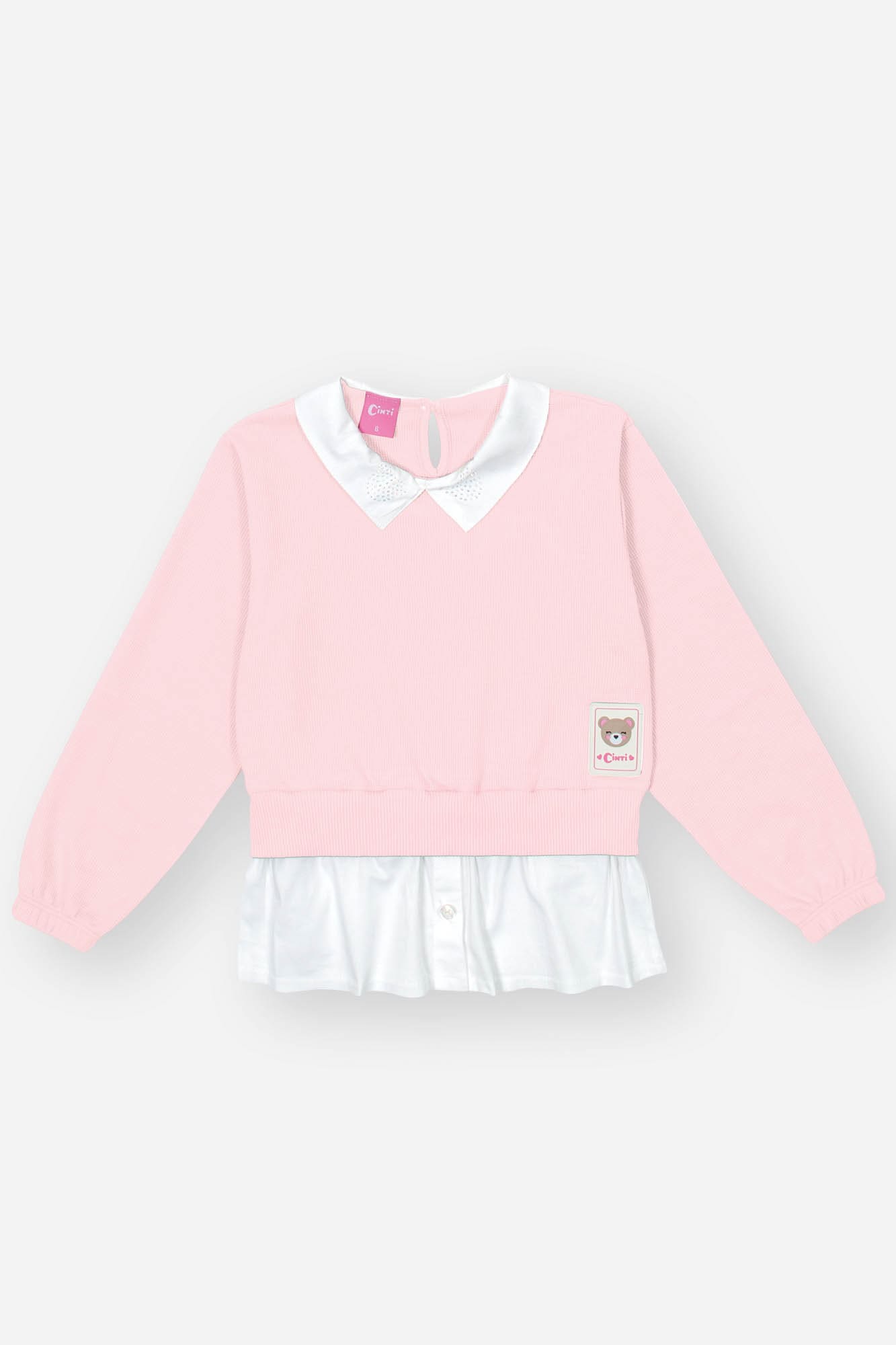 Conjunto Infantil Cinti Inverno com Calça e Casaco Rosa com Strass