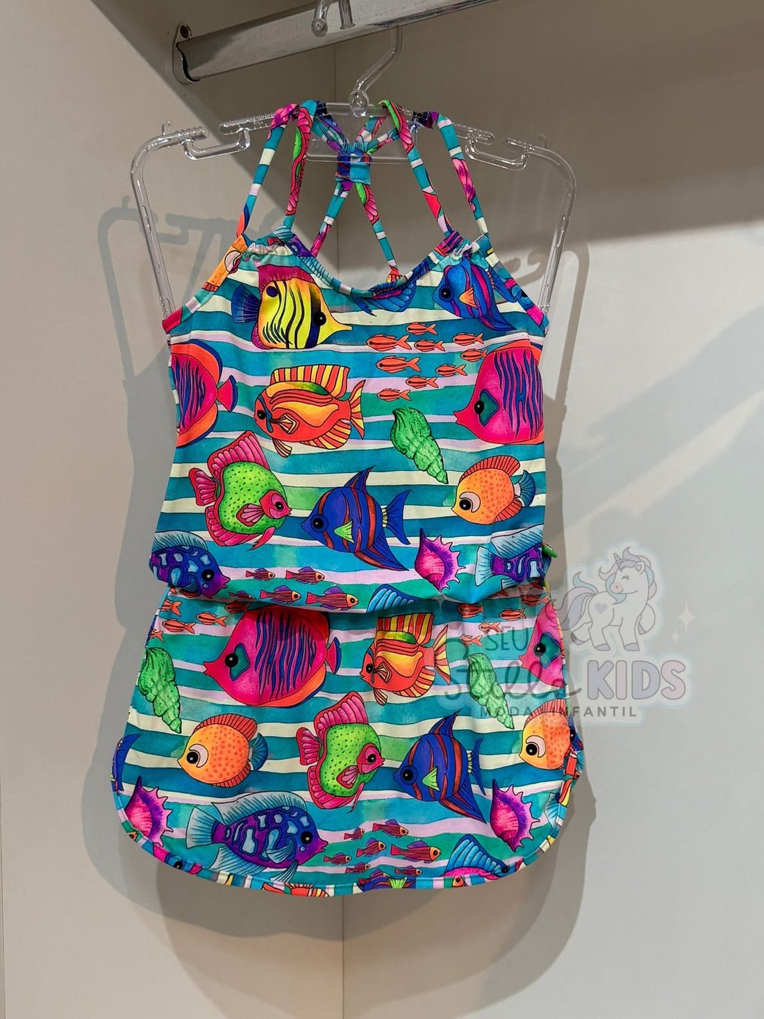 Vestido Infantil Siri Kids Cris Aquarela Azul 40057