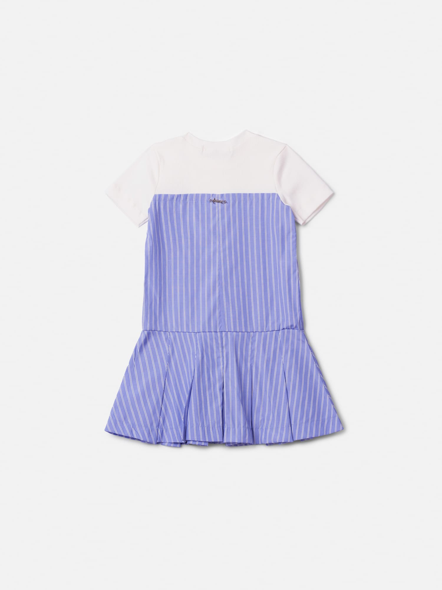 Vestido Infantil Animê Verão Azul Listrado Minnie Tênista Disney