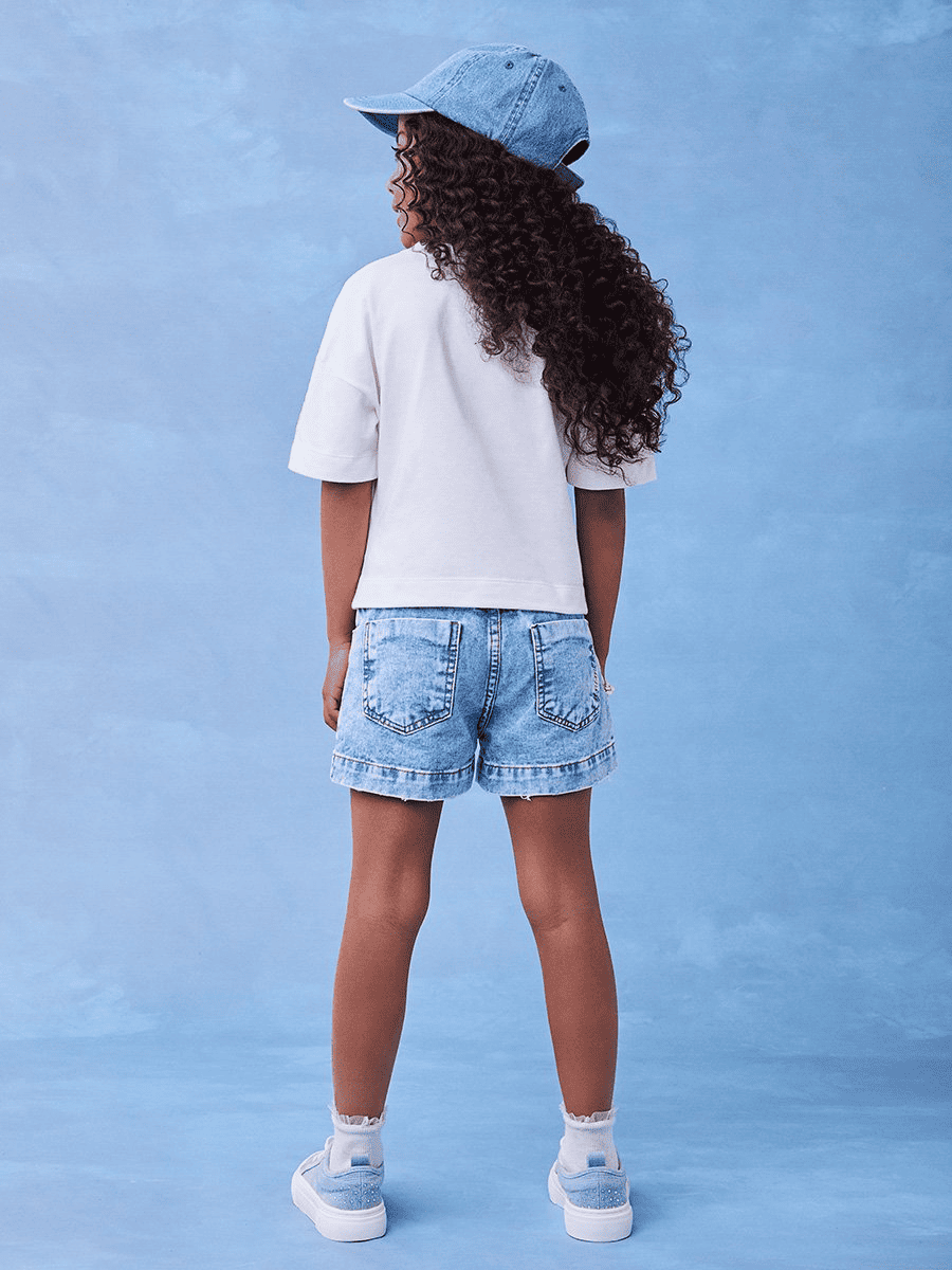 Blusa Infantil Animê Verão Off White Moana Disney