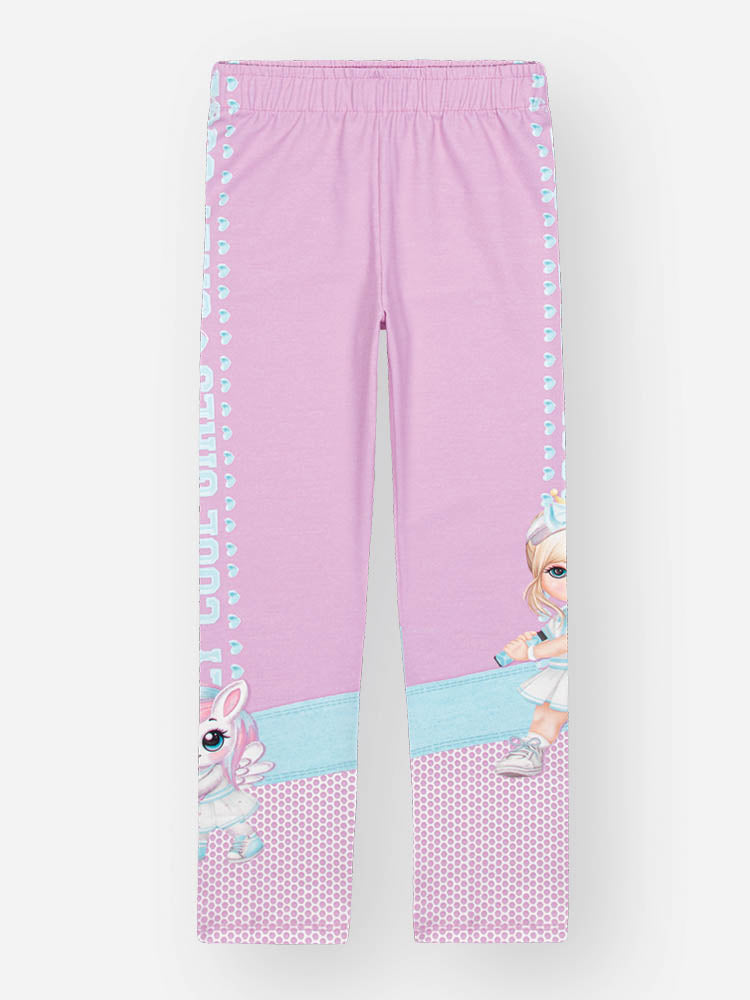 Conjunto Infantil Cinti Verão com Calça Legging Rosa e Blusa Branca Tennis Club