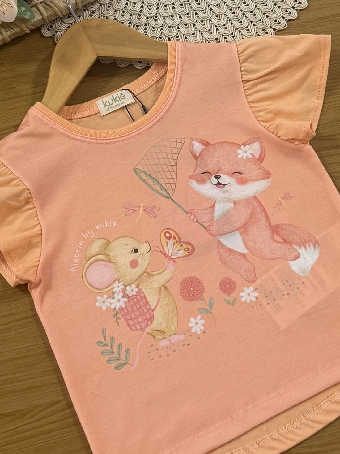 Blusa Infantil Kukiê Verão Laranja Bichinhos