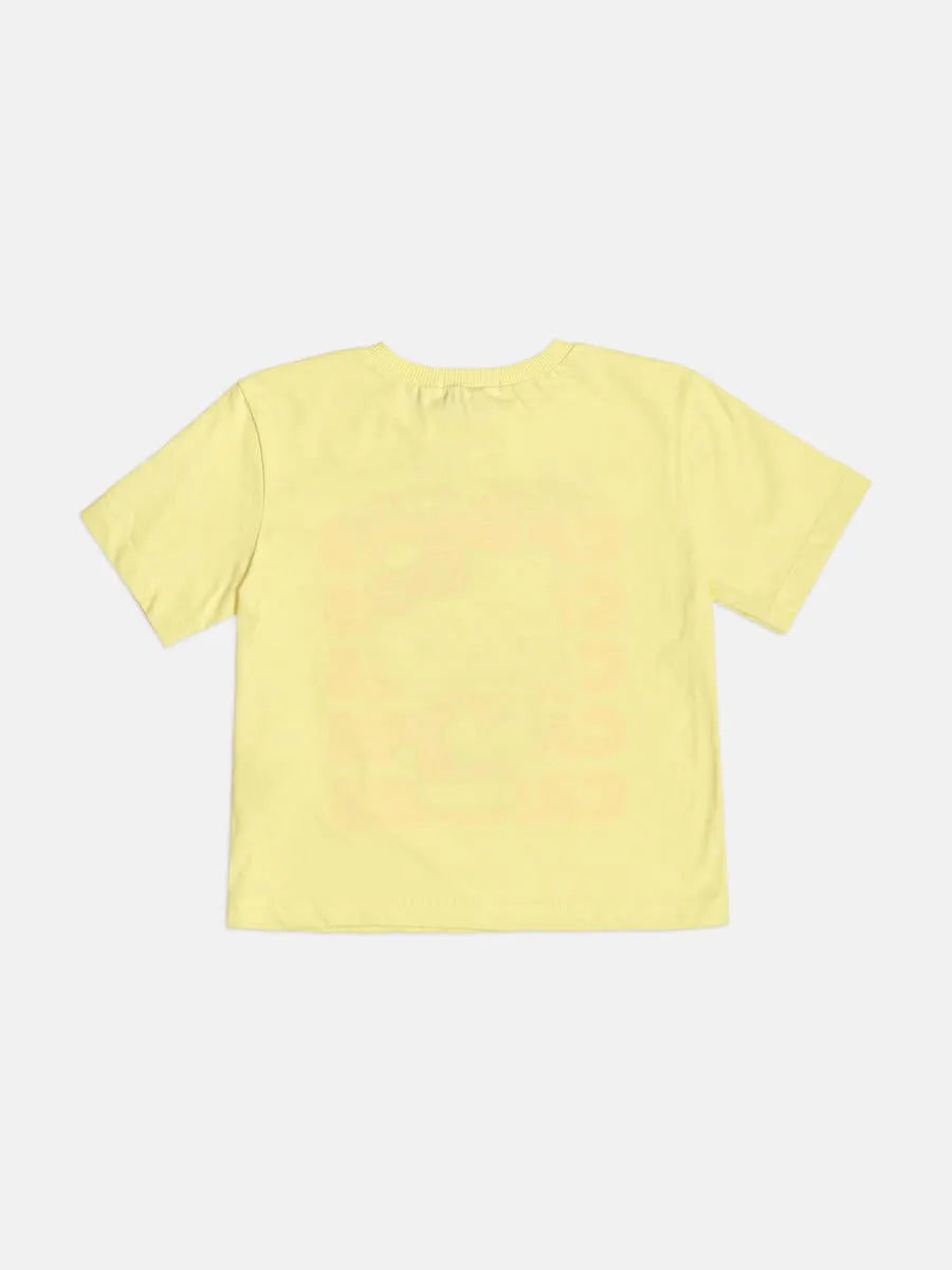 Blusa Infantil Menina Momi Amarela Hello Kitty Strass