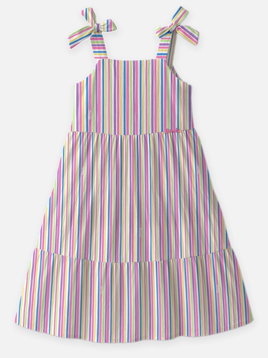 Vestido Infantil Bimbi Verão Listrado Colorido