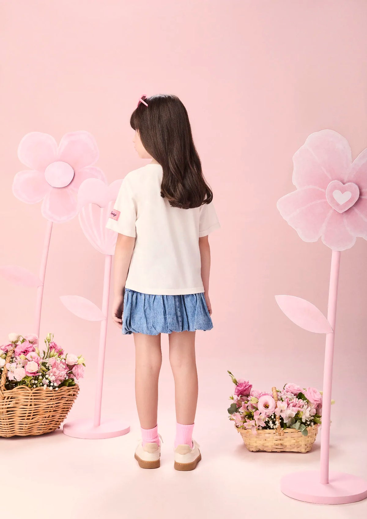 Blusa Infantil Menina Momi Stitch e Angel Verão Strass Disney