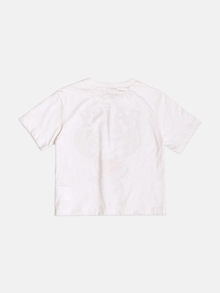 Blusa Infantil Momi Inverno Manga Curta Branca Daisy Duck Cowgirl