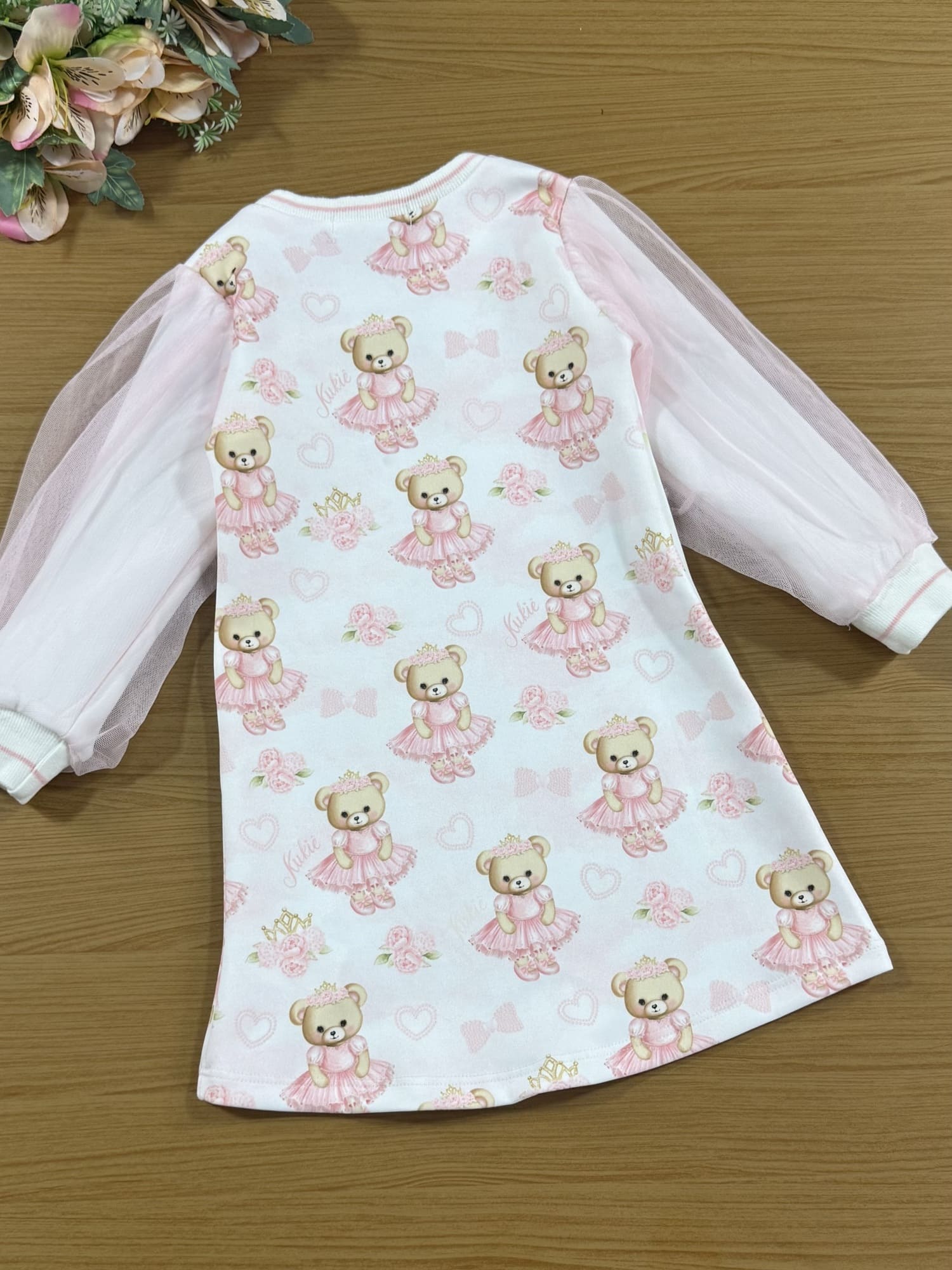 Vestido Infantil Kukie Inverno Ursinha Princesa