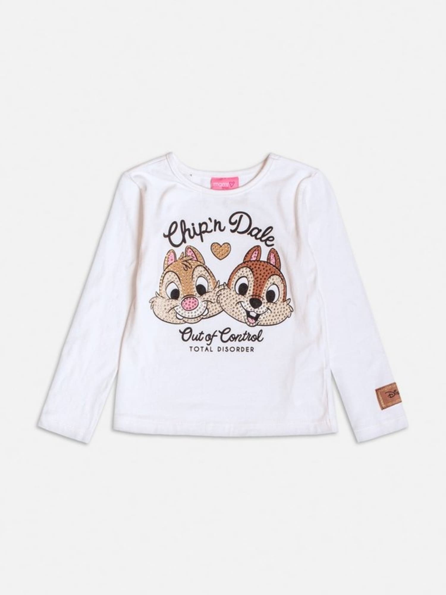 Conjunto Infantil Momi Inverno com Saia Marrom e Blusa Tico e Teco com Strass Disney