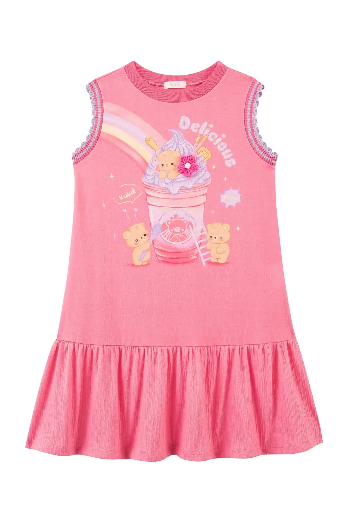 Vestido Infantil Kukiê Inverno Rosa Sorvetinho