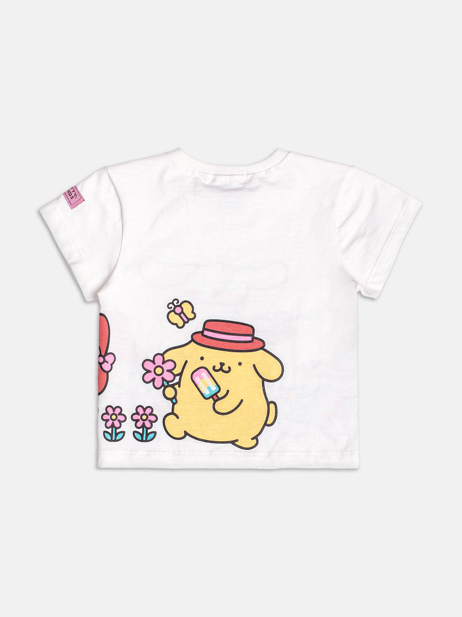 Blusa Infantil Momi Verão Branca Hello Kitty Friends