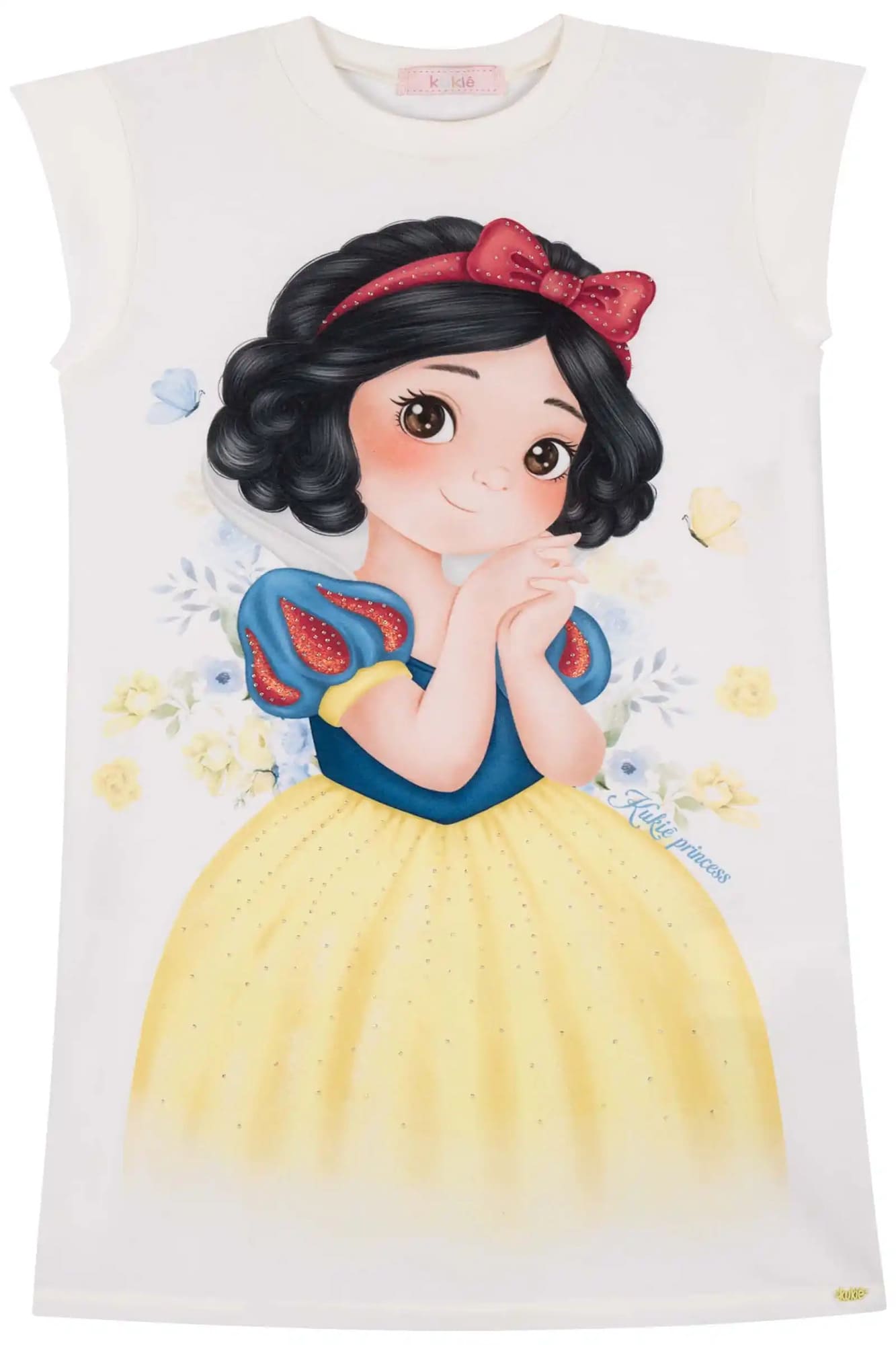 Vestido Infantil Kukiê Verão Princesa Branca de Neve