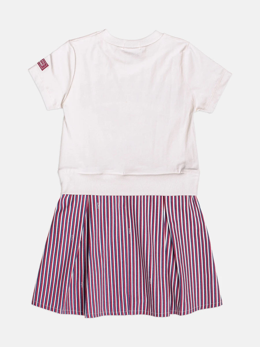 Vestido Infantil Momi Inverno Listrado Hello Kitty Friends