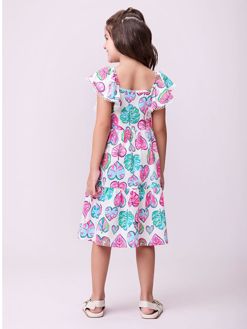 Vestido Infantil Momi Verão Folhas