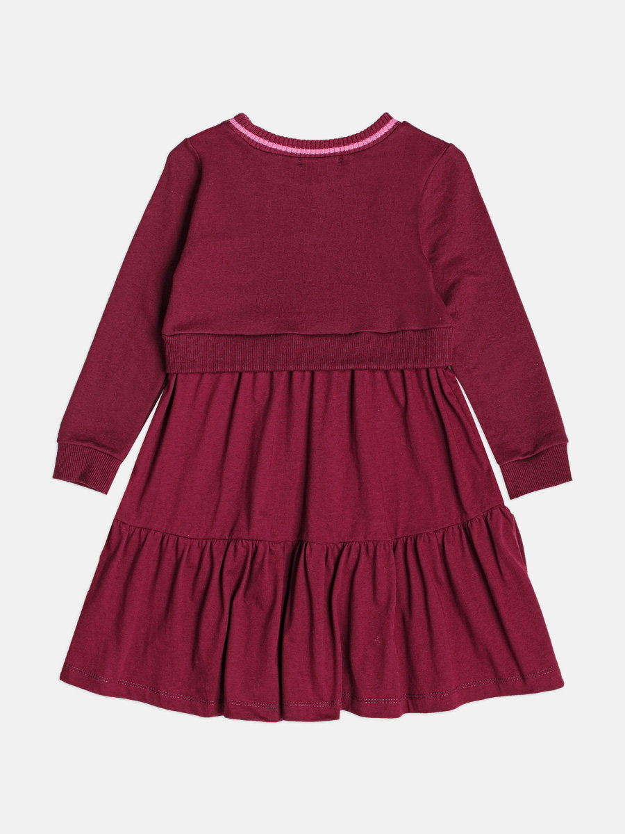 Vestido Infantil Momi Inverno Vinho Always Super Cute