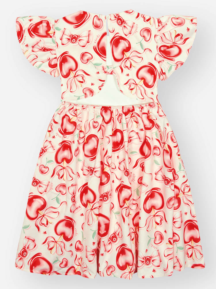 Vestido Infantil Cinti Verão Vermelho Docinhos