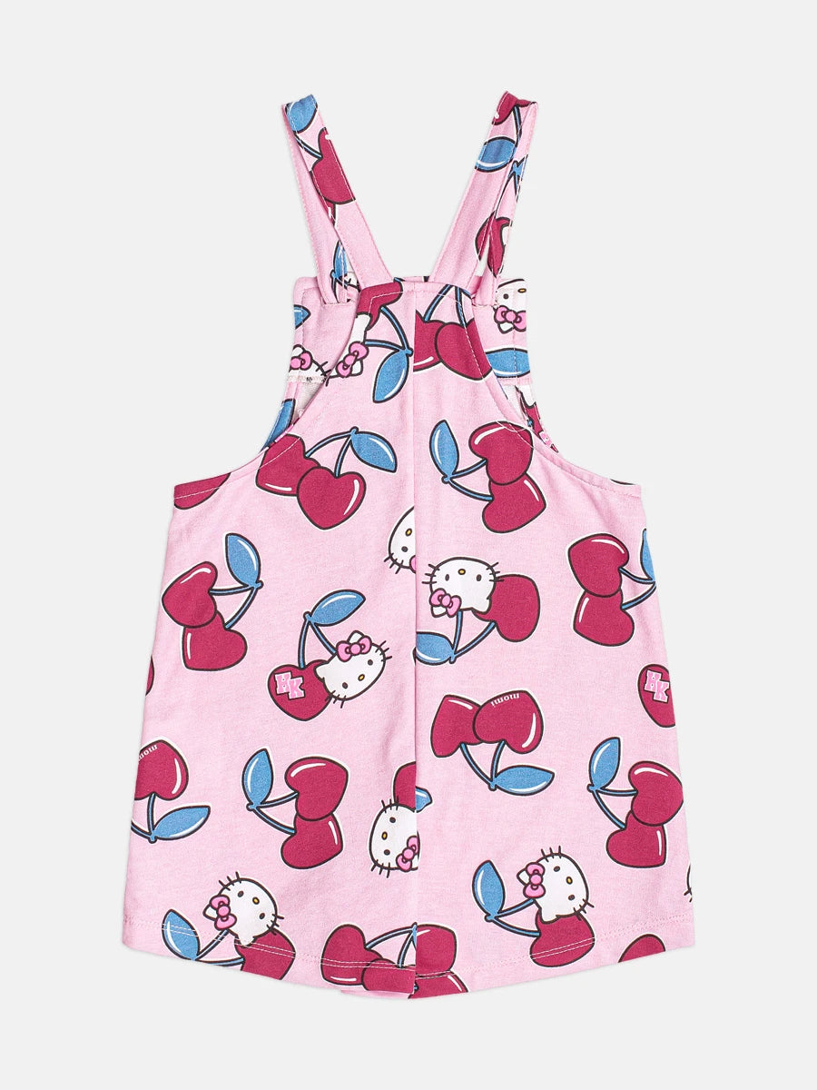 Jardineira Infantil Momi Inverno Rosa Cerejinha Hello Kitty