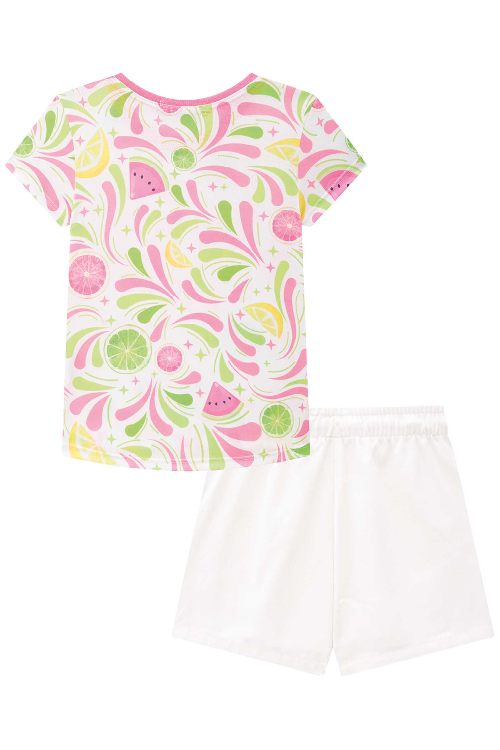 Conjunto Infantil Kukie Verão Shorts Saia e Blusa Melancia
