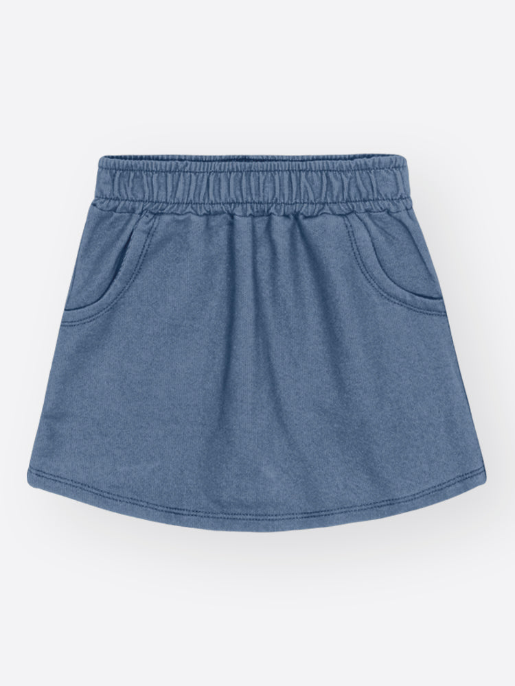 Conjunto Infantil Cinti Inverno com Shorts-Saia e Jaqueta Azul Ursinha Brilhos
