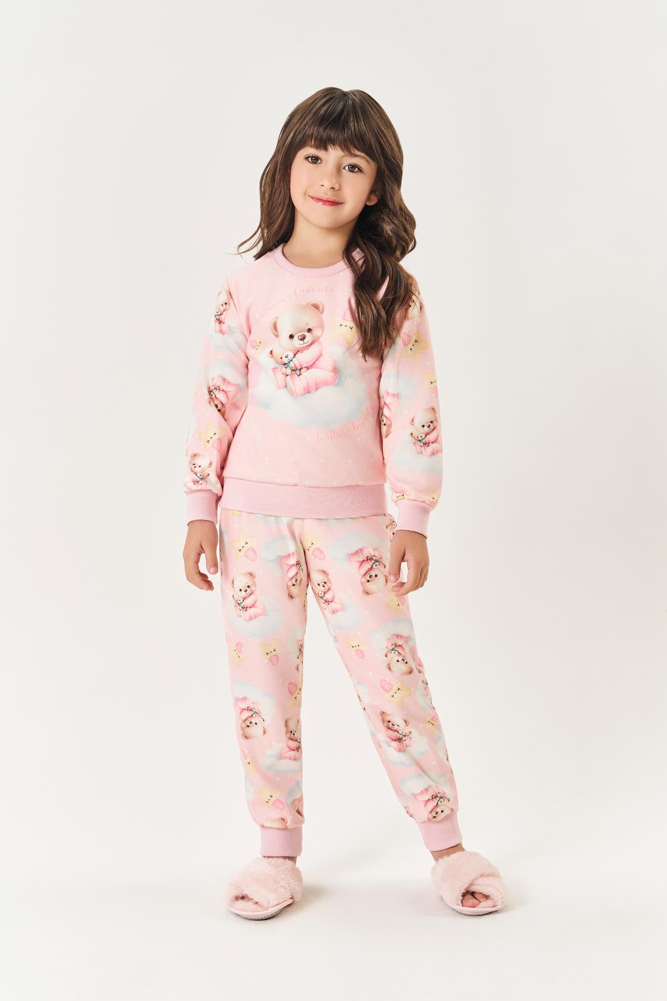 Pijama Infantil Cinti Inverno Calça e Blusa Soft Ursinho