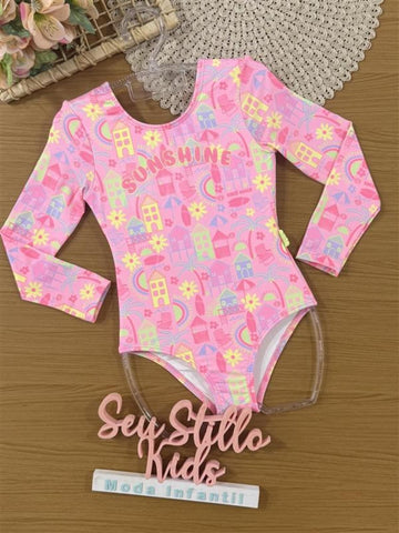 Maiô Infantil Kukiê Verão Rosa Sunshine