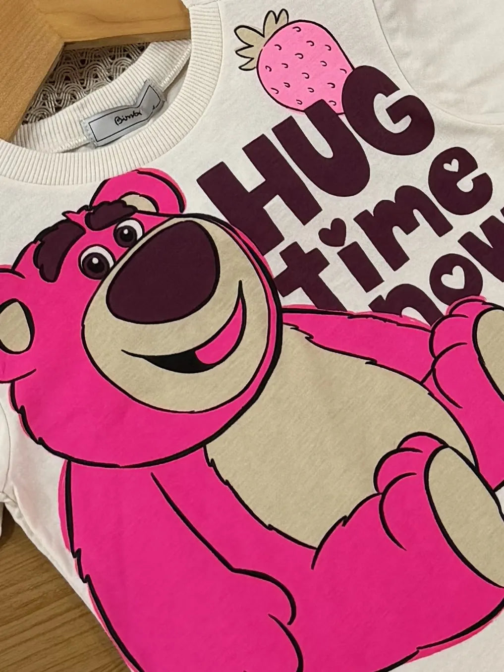 Blusa Infantil Bimbi Inveno Manga Curta Bege Lotso