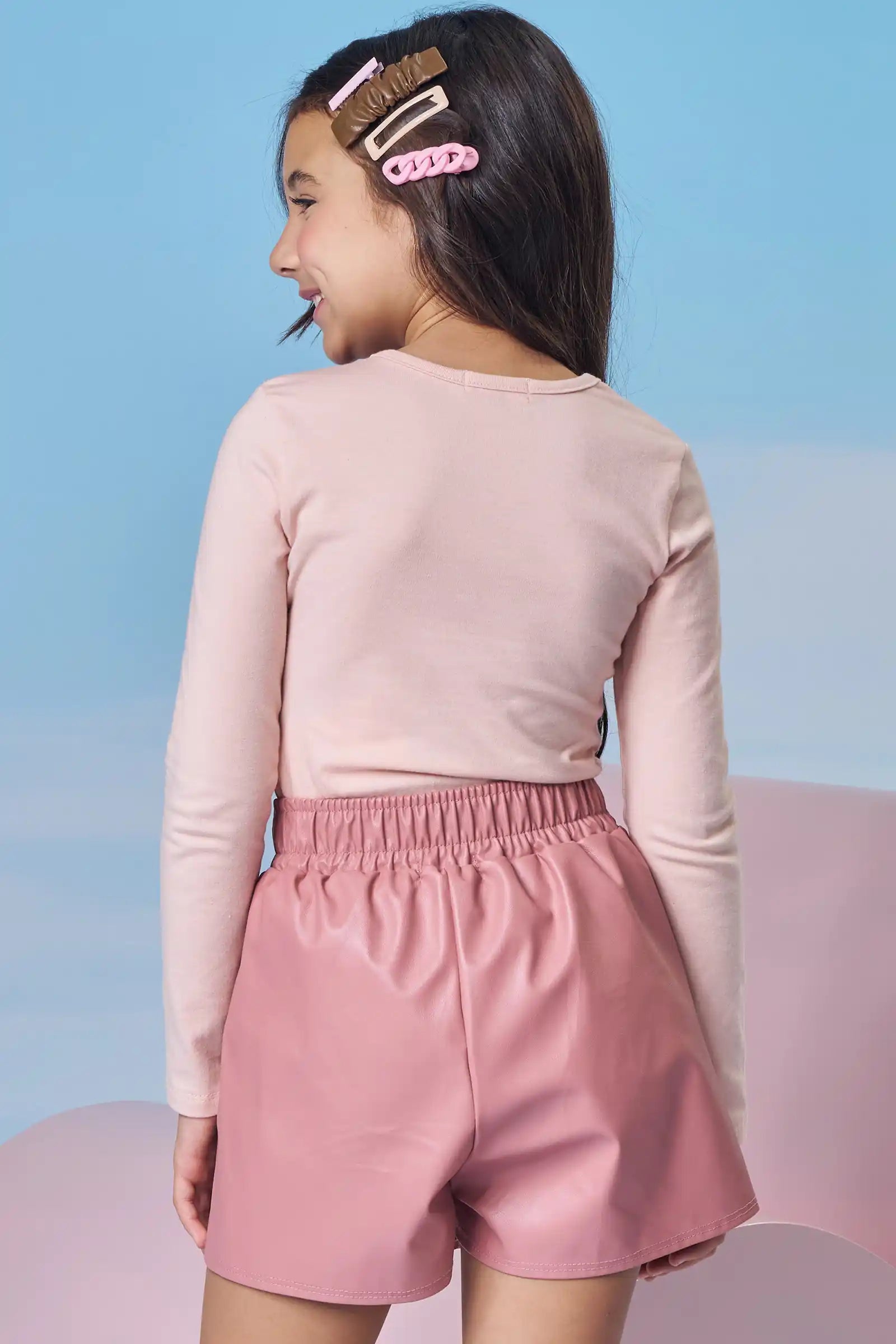 Blusa Infantil Kukiê Inverno Manga Longa Rosa Gatinha Docinhos