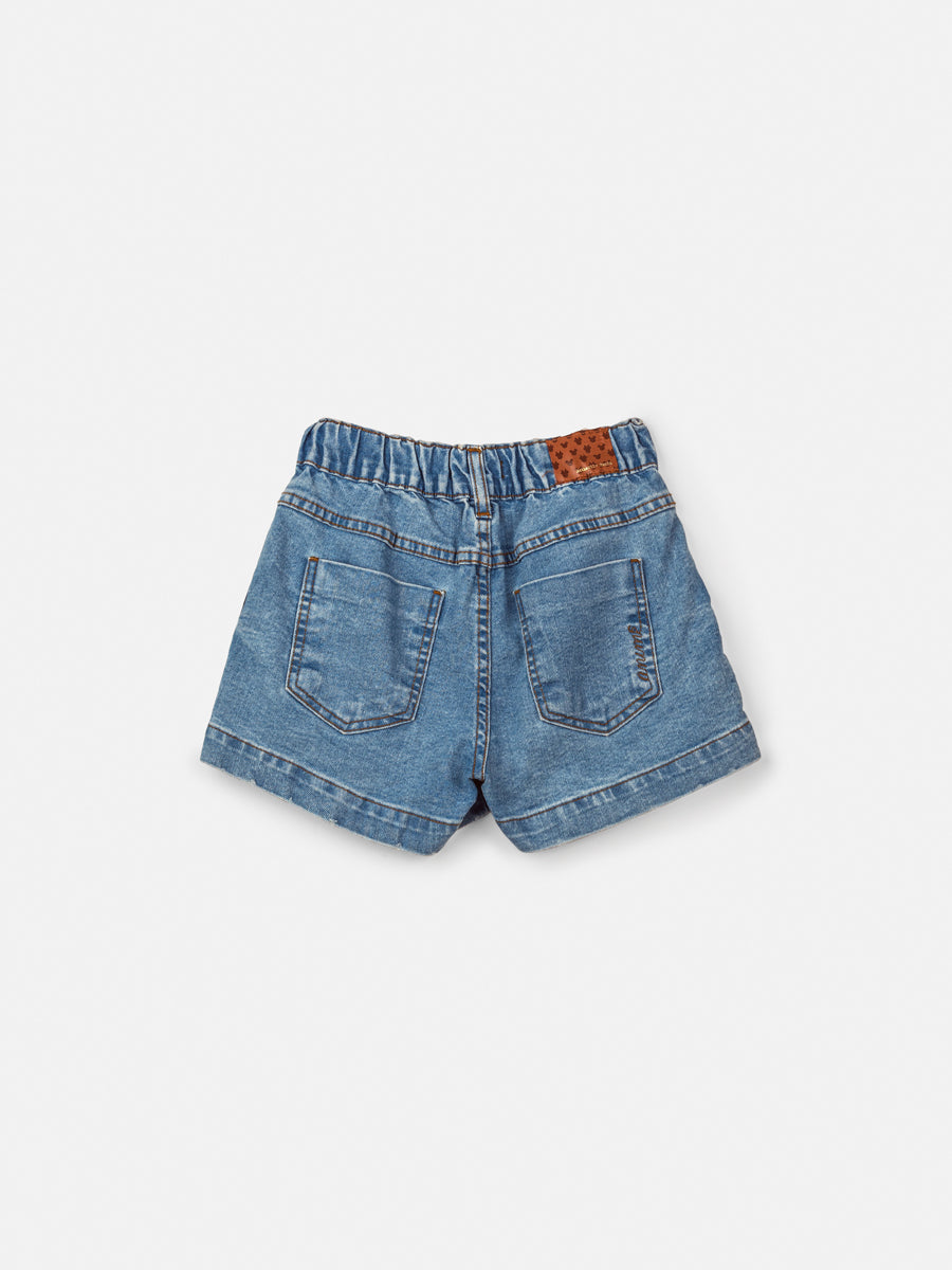 Conjunto Infantil Animê Verão Shorts Jeans e Camisa Minnie e Daisy Duck