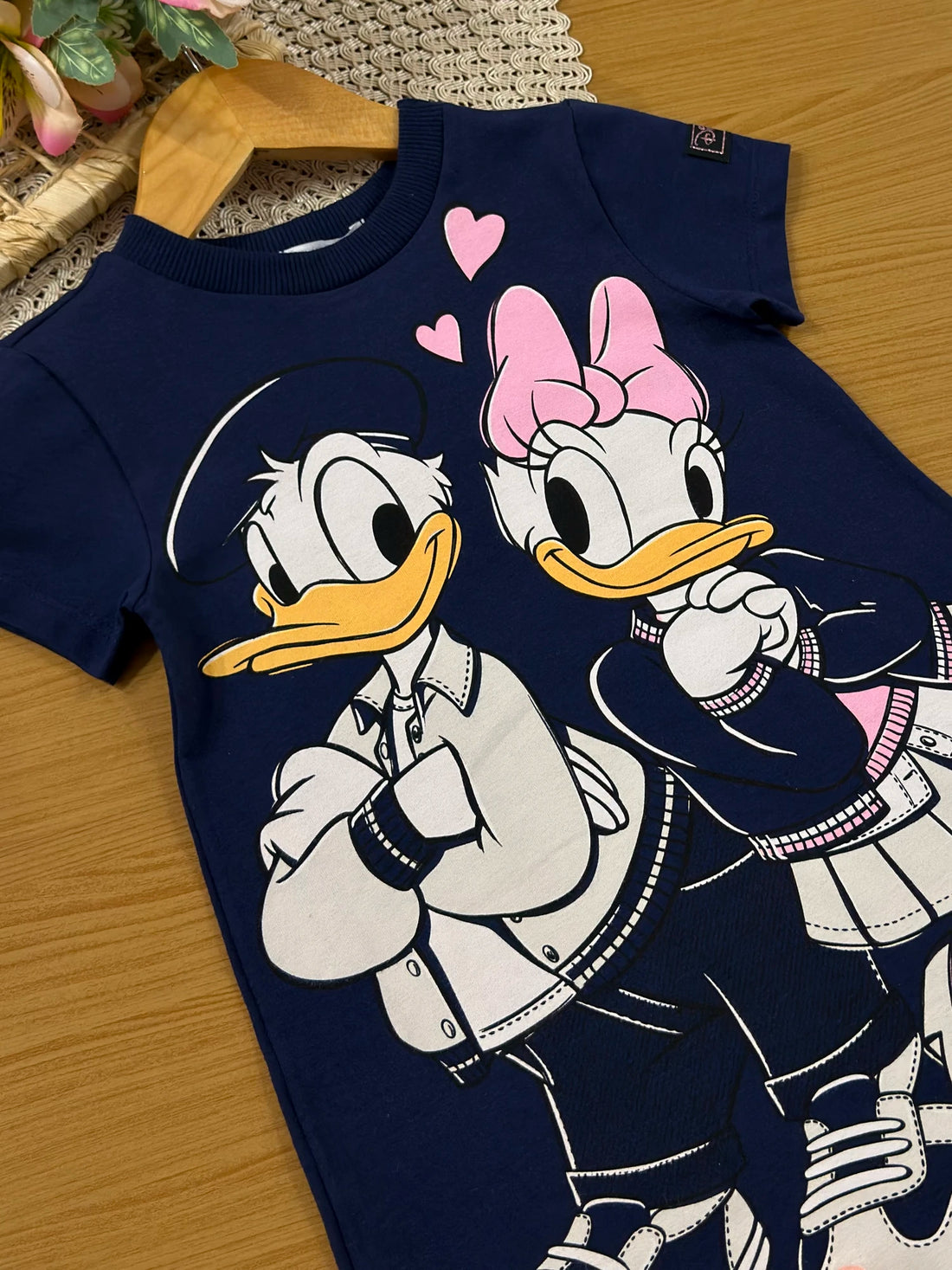 Vestido Infantil Momi Inverno Azul Marinho Daisy e Donald Disney