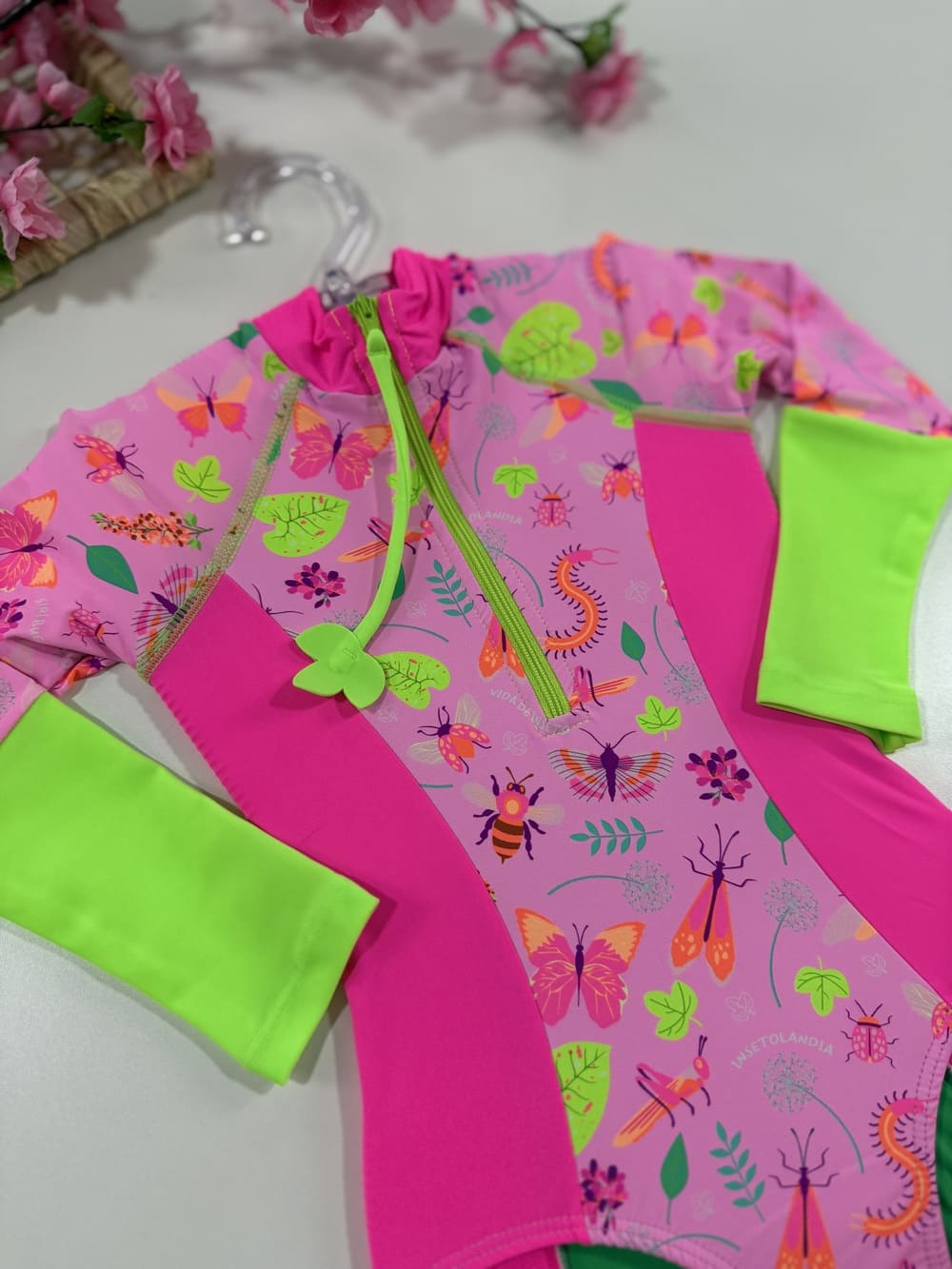Maiô Infantil Siri Kids Manga Longa Lorena Insetolândia 39175