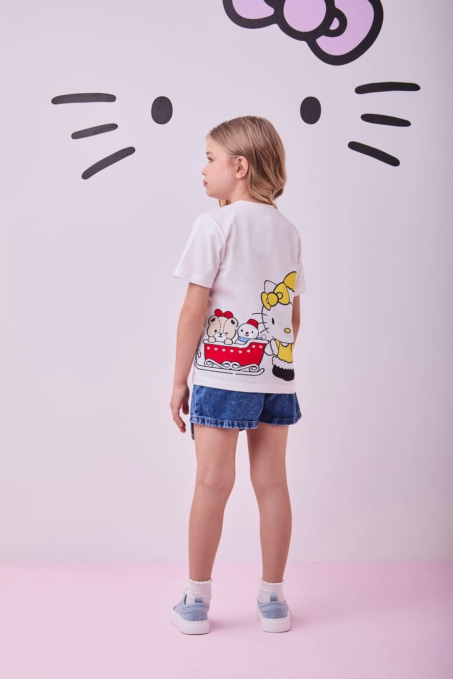 Blusa Infantil Momi Verão Hello Kitty Natal