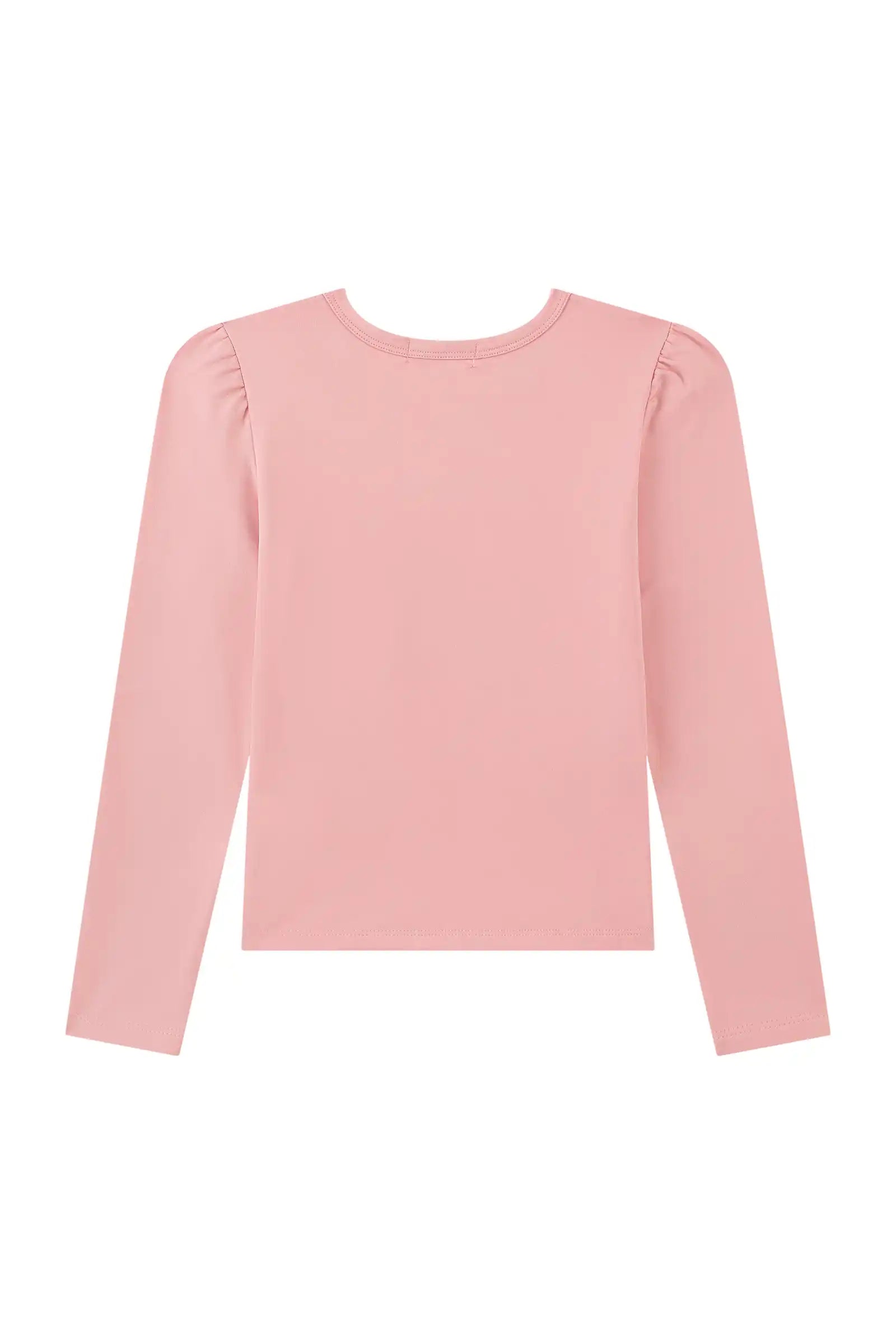 Blusa Infantil Kukiê Inverno Térmica Manga Longa Rosa com Pom pom