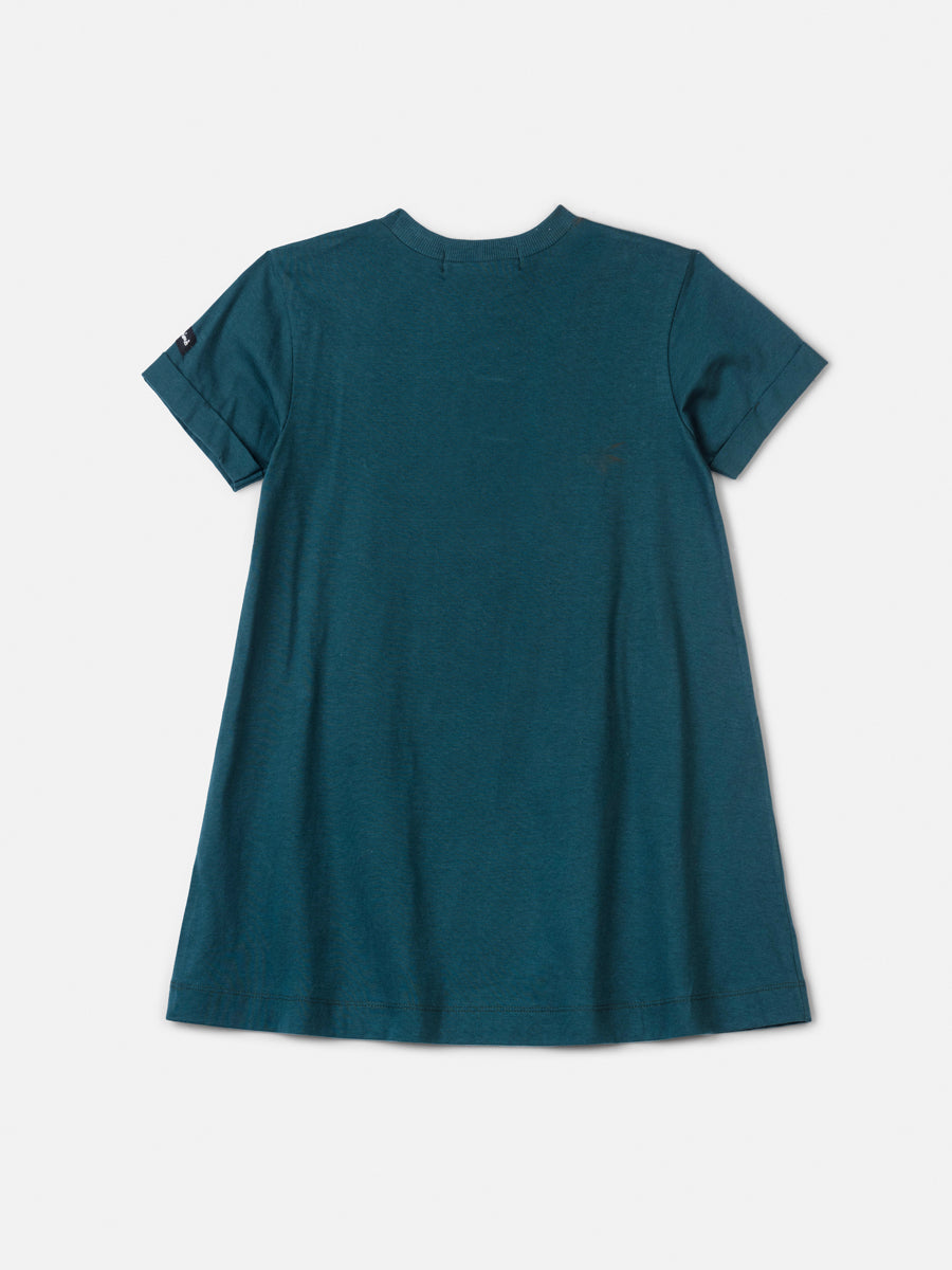 Vestido Infantil Animê Inverno Verde Mickey Disney