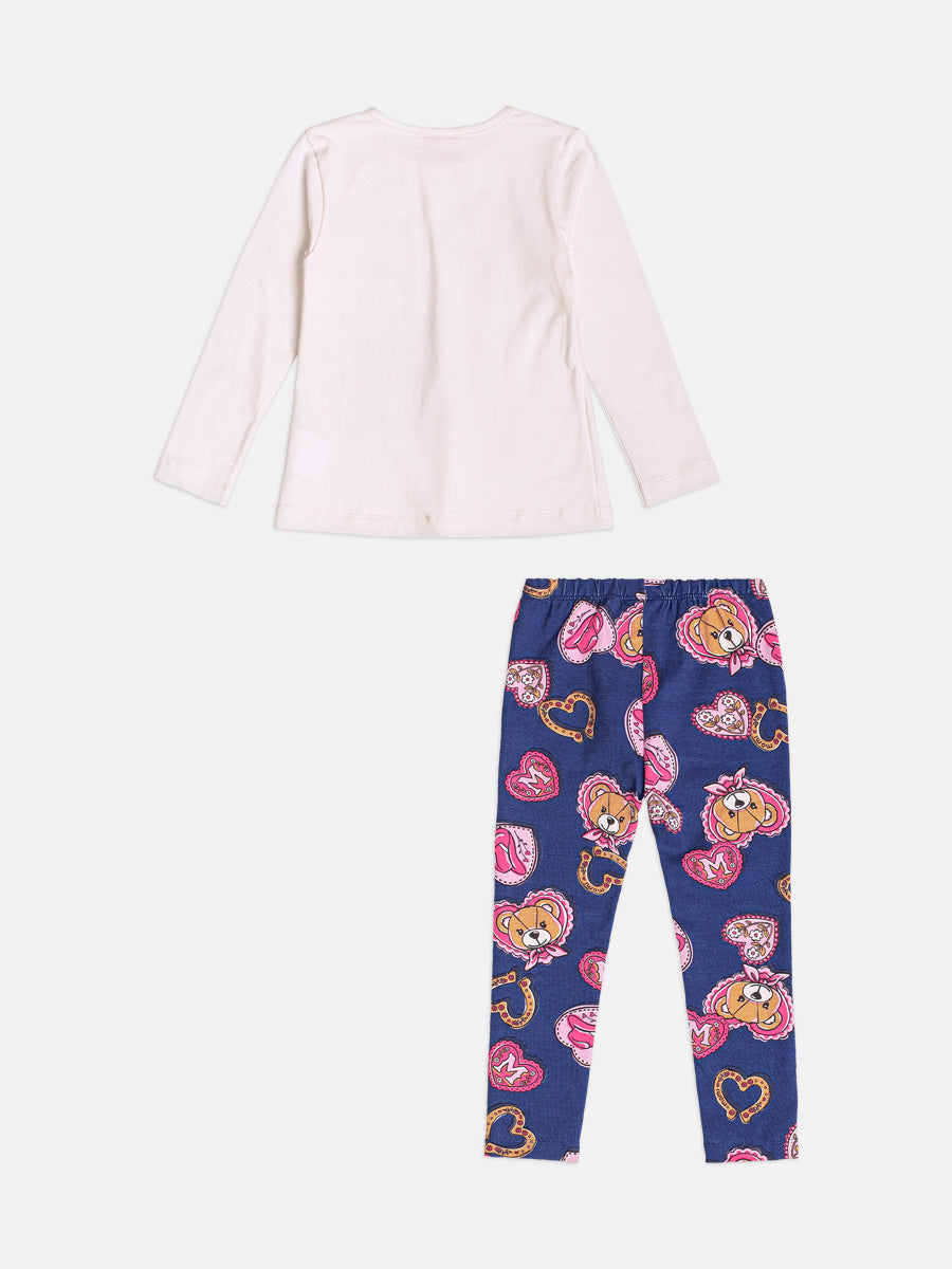 Conjunto Infantil Momi Inverno com Calça Legging e Blusa Manga Longa Ursinha Chaveiro