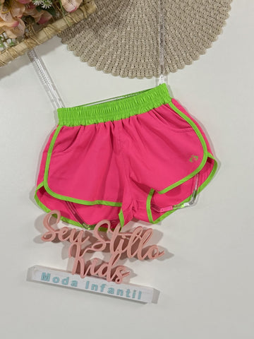 Shorts Infantil Siri Kids Nylon Leticia Rosa Chiclete 40063