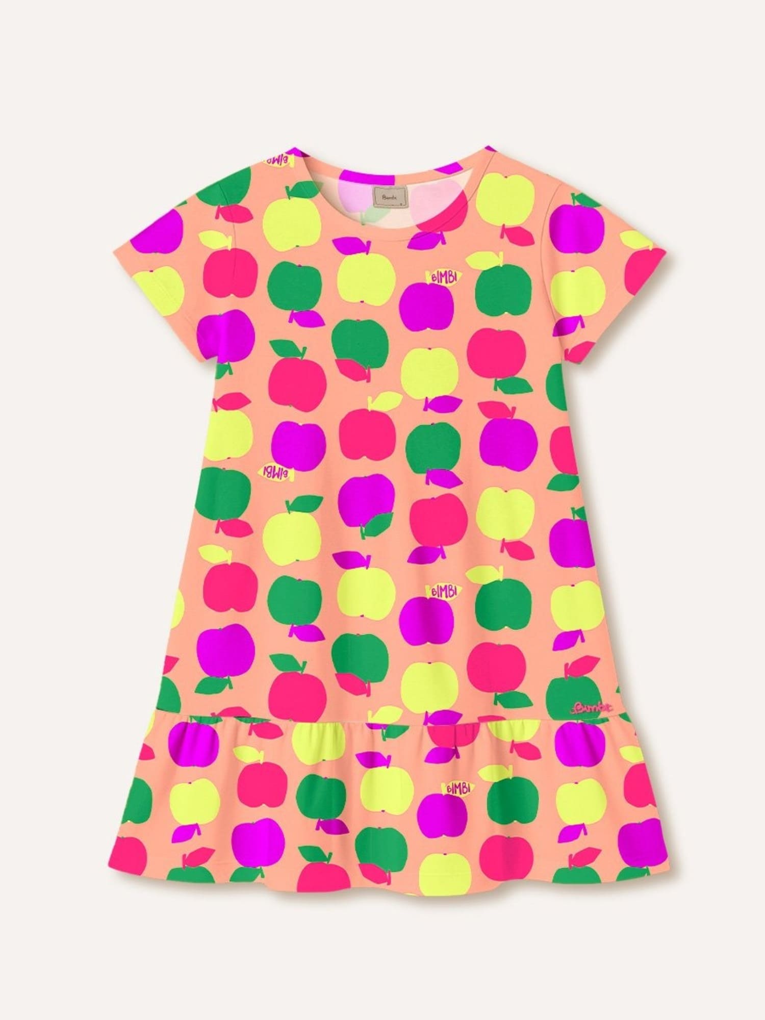 Vestido Infantil Bimbi Verão Laranja Frutinhas