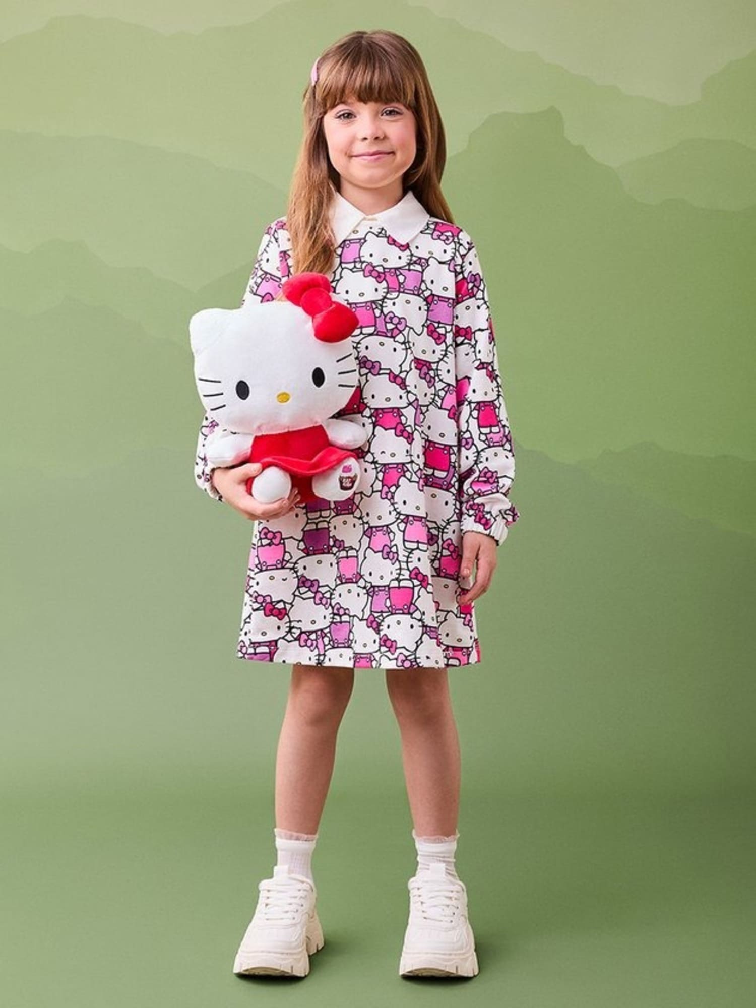 Vestido Infantil Momi Inverno Hello Kitty