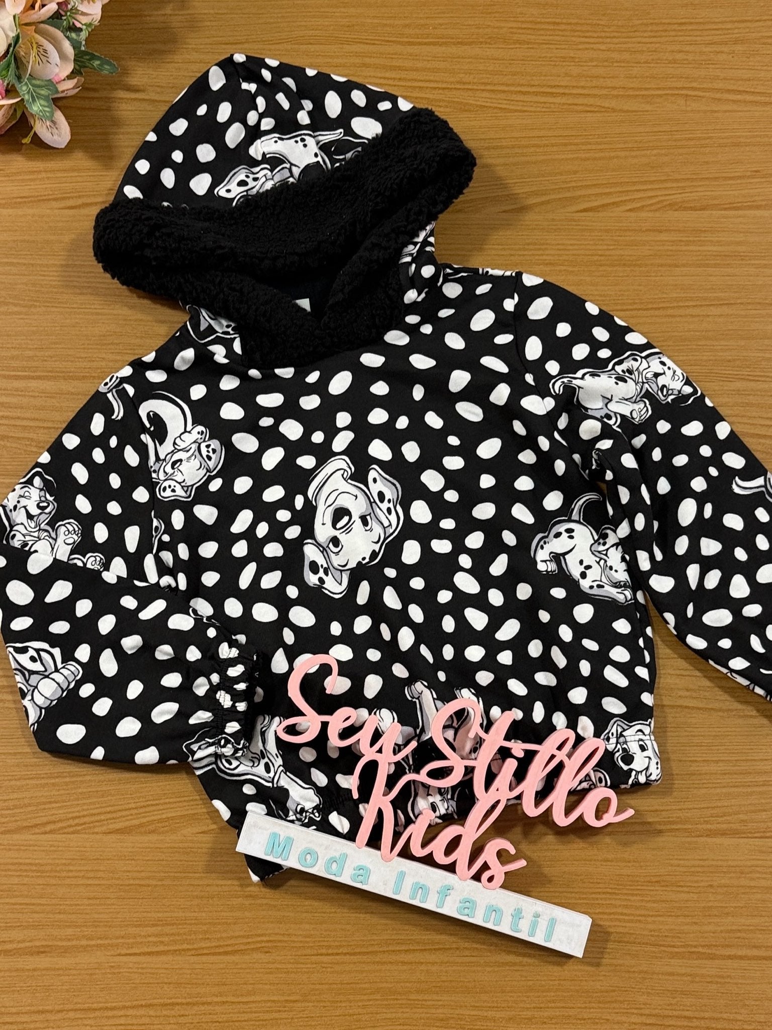 Conjunto Infantil Momi Inverno Calça e Moletom Sem Flanela 101 Dálmatas Disney