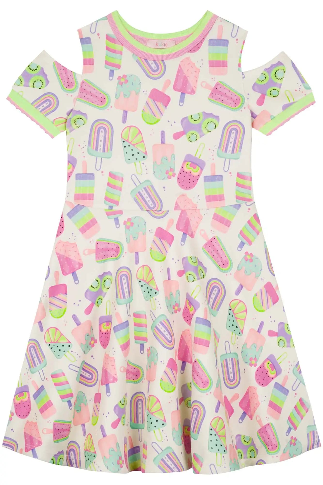 Vestido Infantil Kukiê Verão Verde Claro Picolés