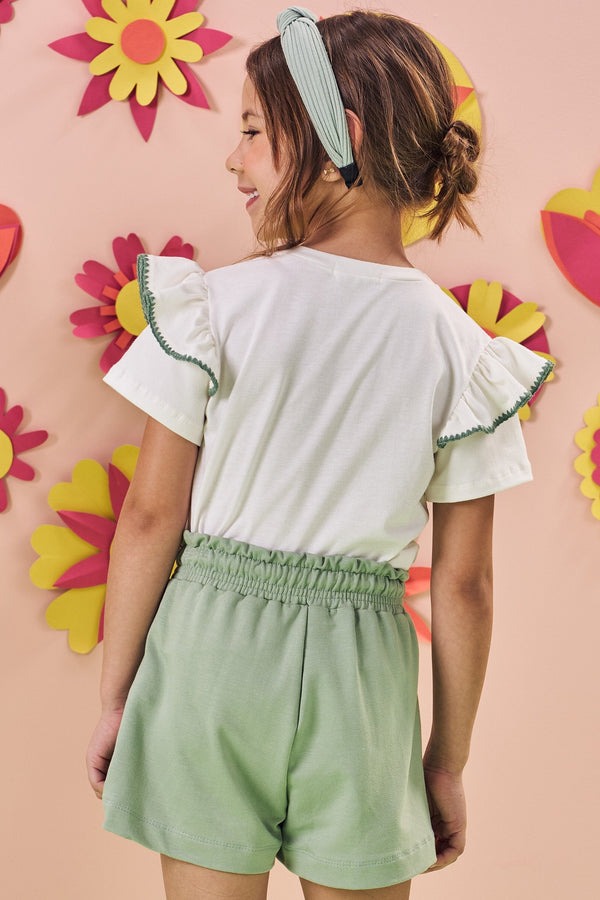 Blusa Infantil Alecrim Kukiê Verão Branca Balão Magico