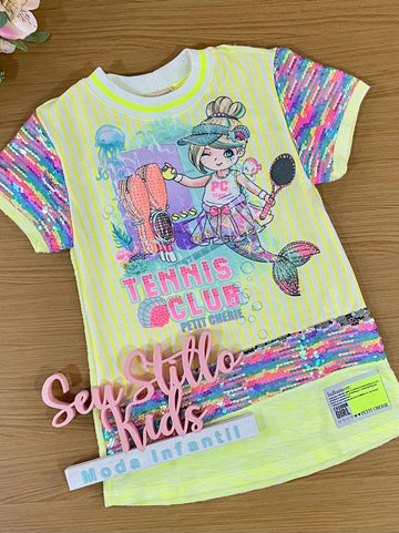 Vestido Infantil Petit Cherie Amarelo Sereia