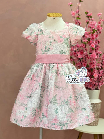 Vestido de Festa Infantil Petit Cherie Verão Floral Pink