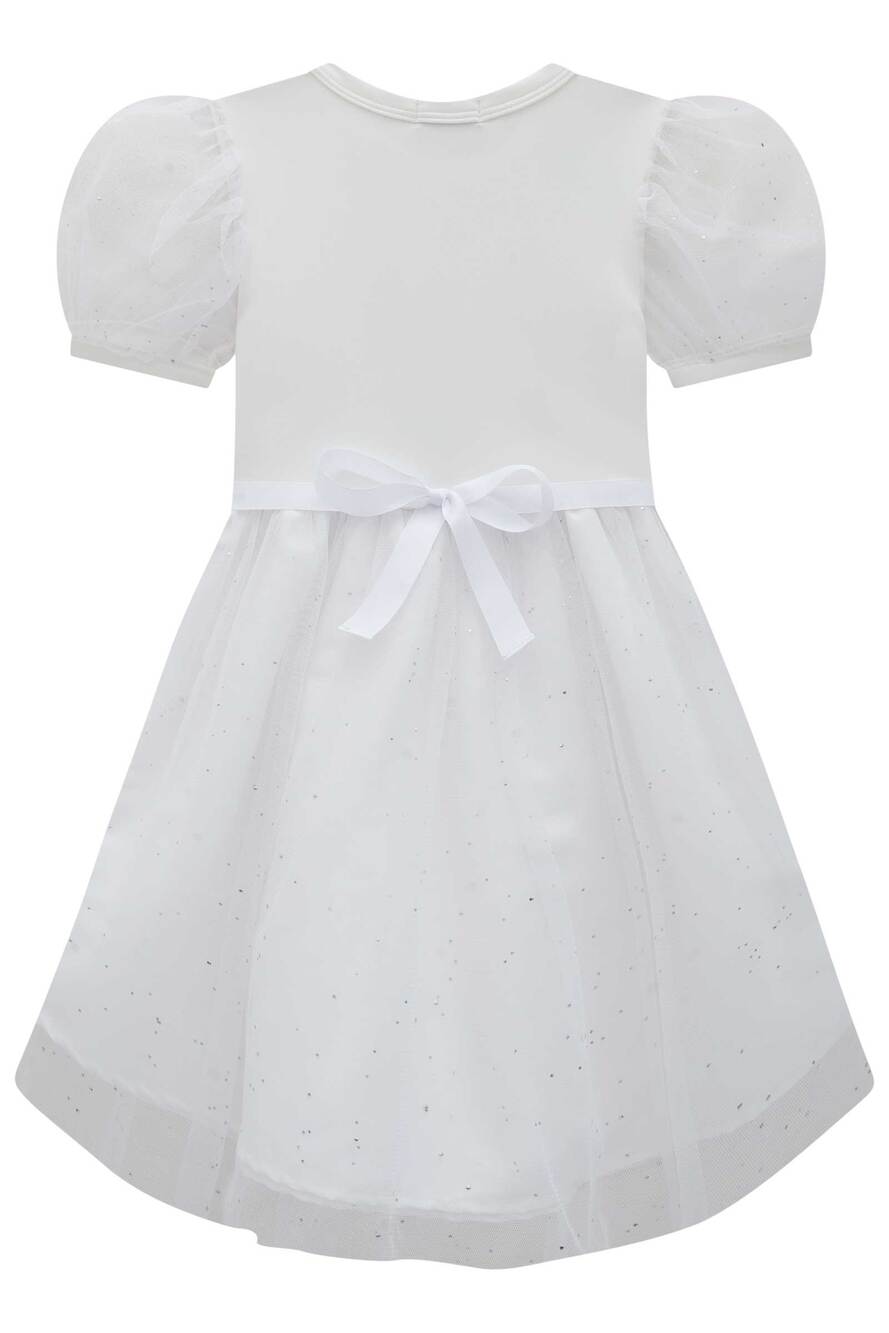 Vestido Infantil Kukie Verão Branco Tule Borboletas