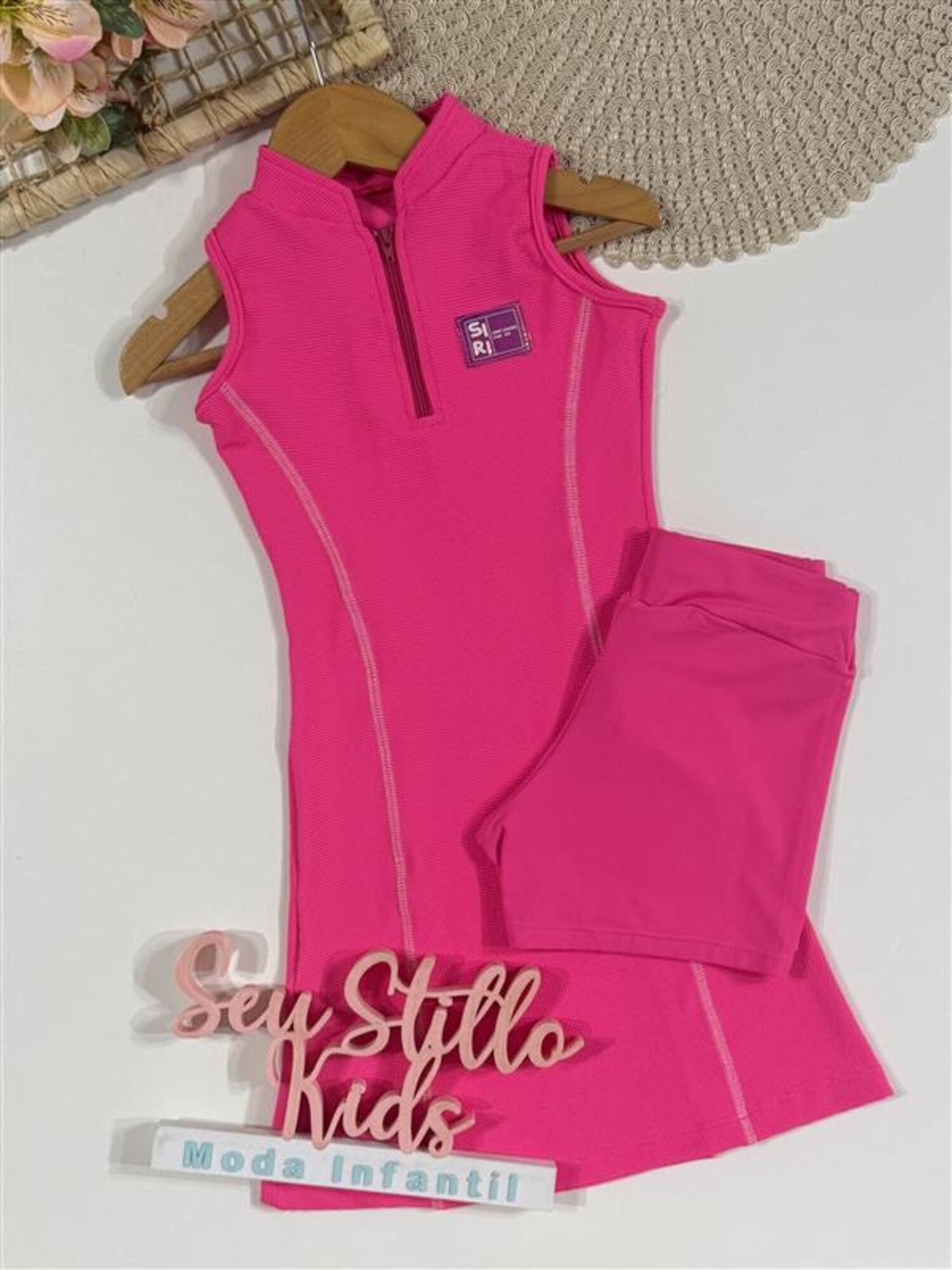 Vestido Infantil Siri Kids Sport Dani Rosa Neon  41738