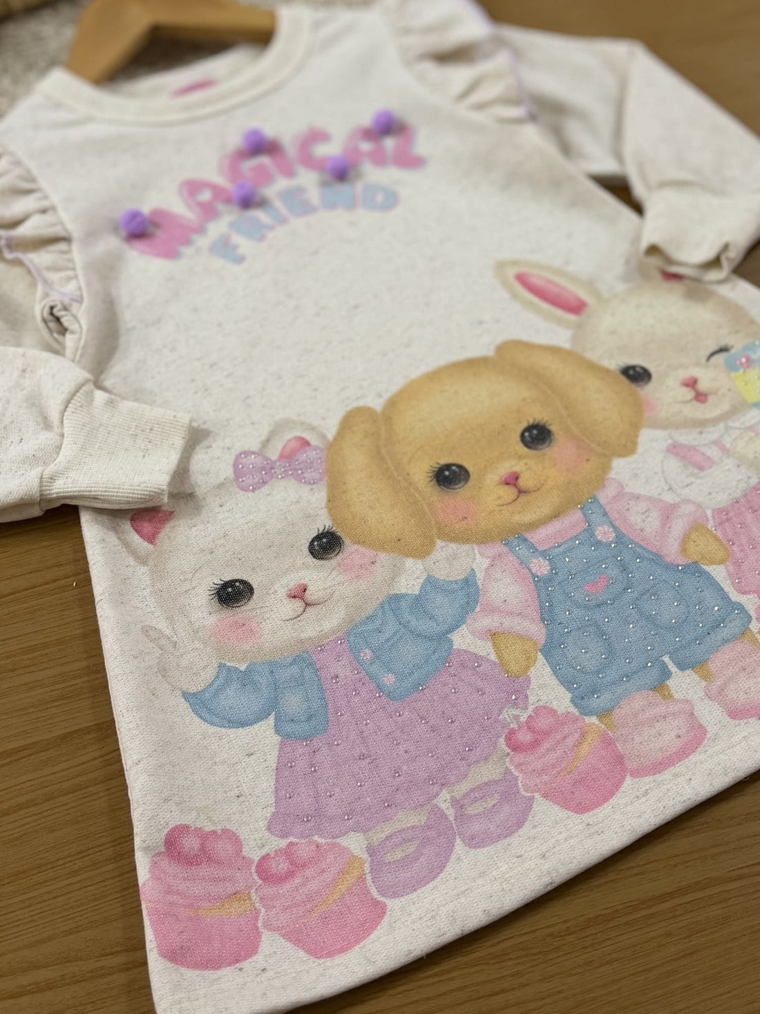 Vestido Infantil Cinti Inverno Off White Magical Friend