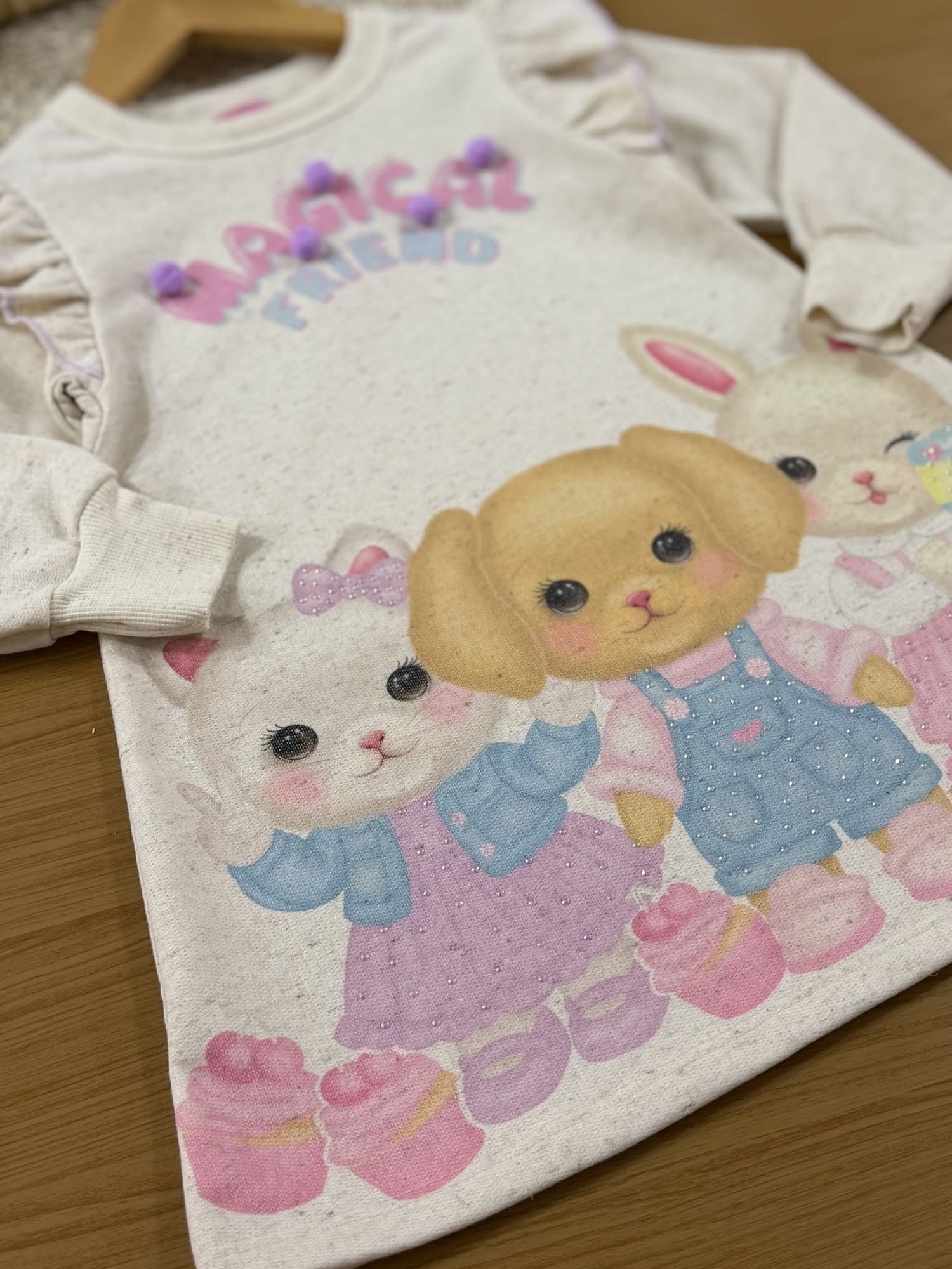 Vestido Infantil Cinti Inverno Off White Magical Friend