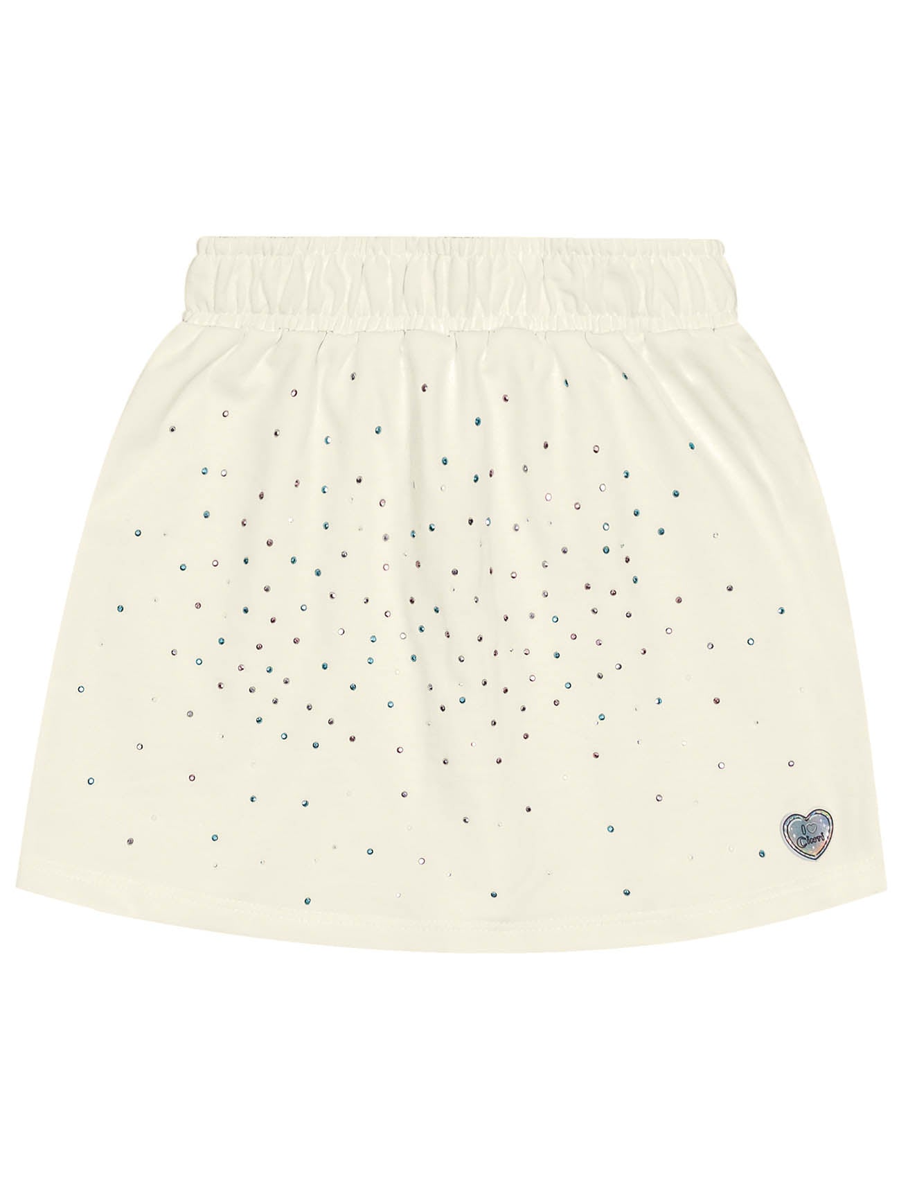 Conjunto Infantil Cinti Verão Shorts Saia e Blusa Off White Brilho