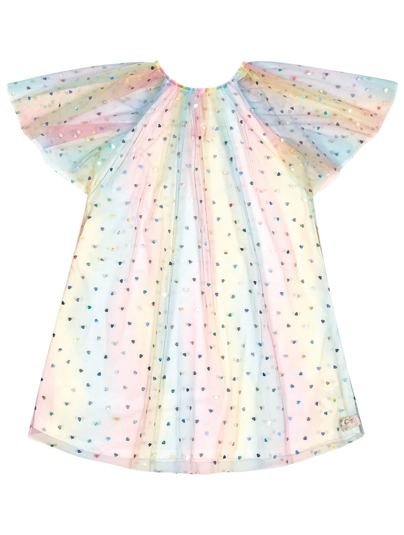 Vestido Infantil Cinti Verão com Tule Arco Íris