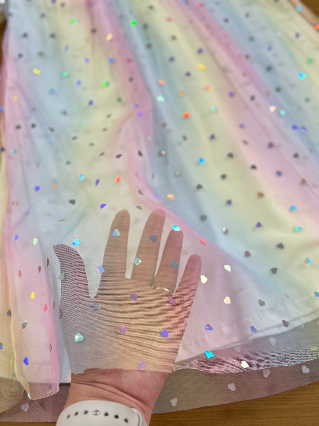 Vestido Infantil Cinti Verão com Tule Arco Íris