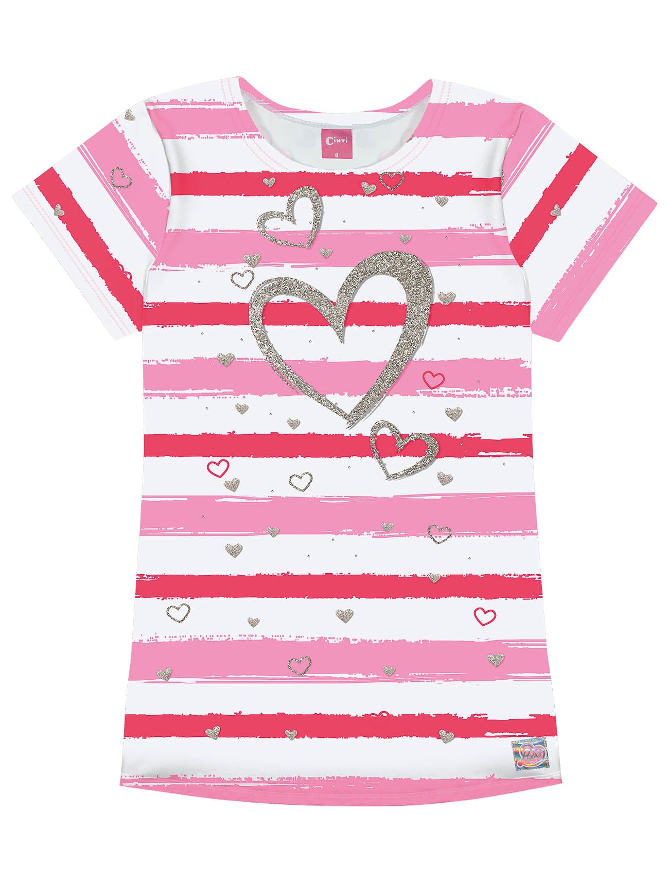 Vestido Infantil Cinti Verão Rosa Coração